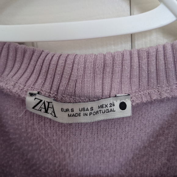 ZARA women's cropped purple tshirt - Picture 3 of 3